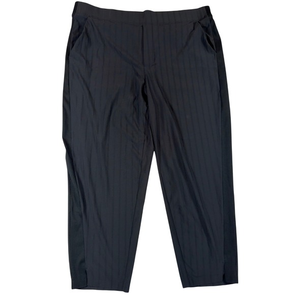 Athleta Pants - Athleta Brooklyn Textured City Stripe Ankle Pant Sz 18 Active Travel Trousers